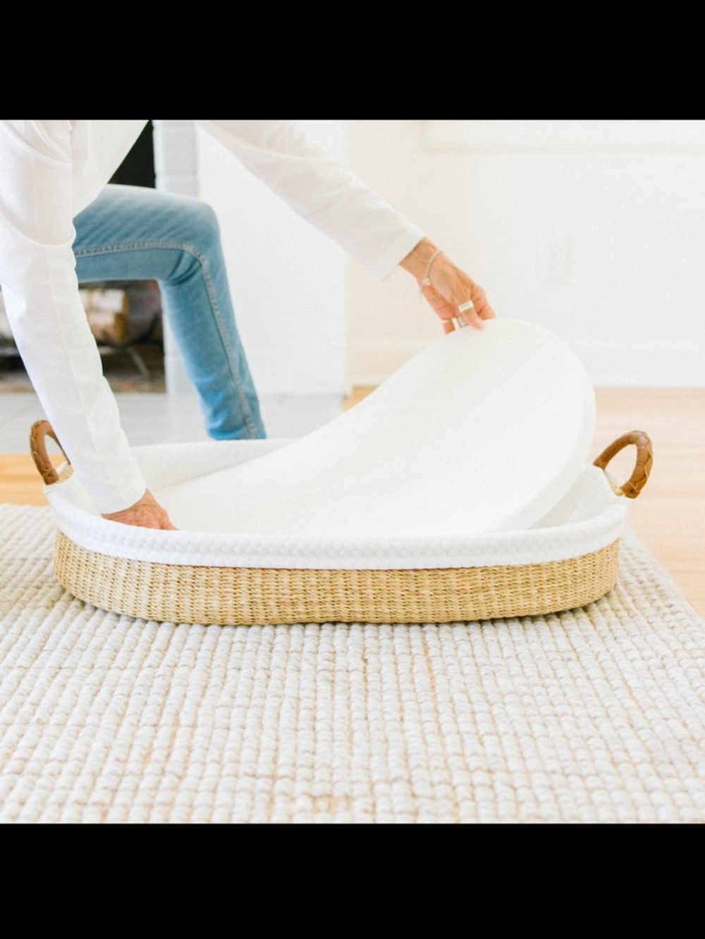 DesignDua Wicker Changing Table Basket Set